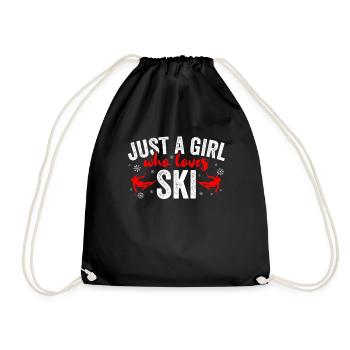 Women love skiing and snow - Drawstring Bag - black - Front