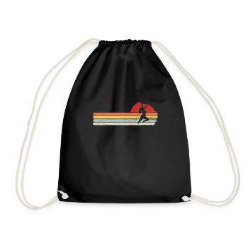 Retro Bouldering Distressed Rock Climbing - Turnbeutel - Schwarz - Vorne