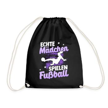 De vraies filles jouent au football cadeau de joueur de football - Sac de sport léger - noir - Devant