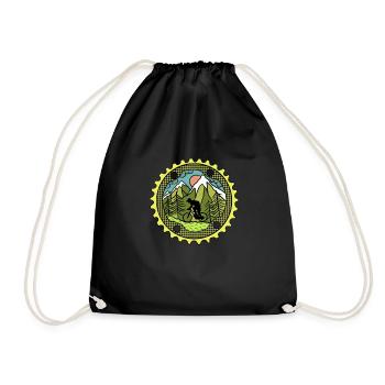 Retro Mountainbike MTB Kranz für Mountainbike Fans - Turnbeutel - Schwarz - Vorne