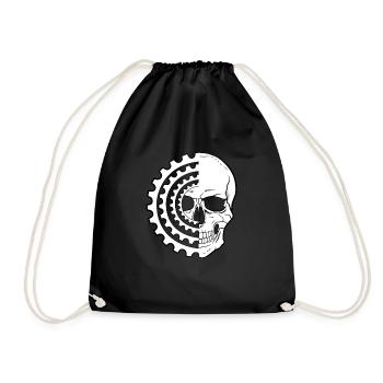 Cooles Mountainbike Totenkopf MTB für - Turnbeutel - Schwarz - Vorne