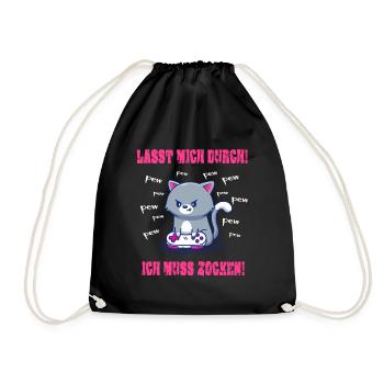 Gamer Girl - Lasst mich durch - Turnbeutel - Schwarz - Vorne