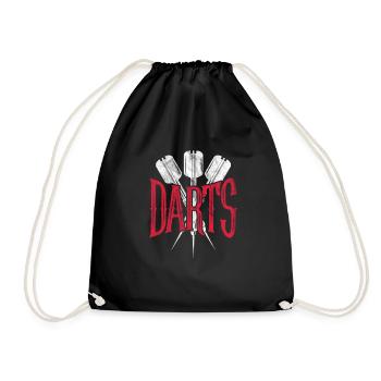 Dart Darts Bullseye Dartboard Dart Gift - Drawstring Bag - black - Front