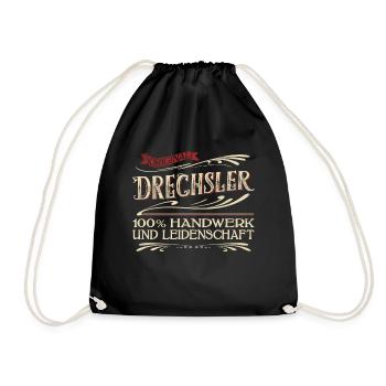 Retro Design Beruf Drechsler Meister Handwerk - Turnbeutel - Schwarz - Vorne