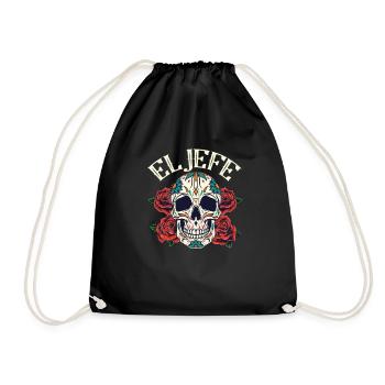 Dia De Los Muertos chef patron tête de mort Mexique - Sac de sport léger - noir - Devant