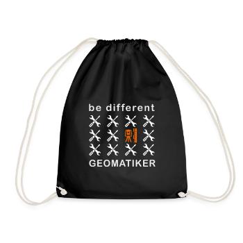 Geomatiker Vermessungstechnik Geodäsie Geschenk - Turnbeutel - Schwarz - Vorne