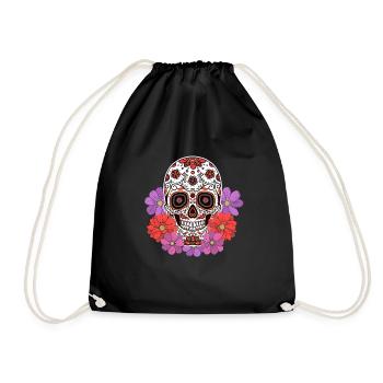Dia De Los Muertos Totenkopf Mexiko Geschenk - Turnbeutel - Schwarz - Vorne