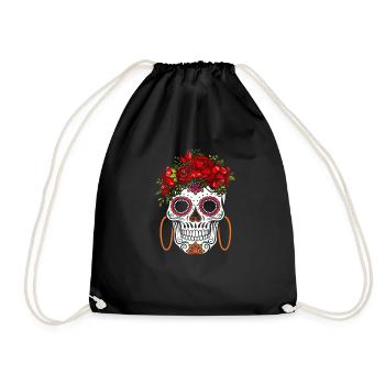 Dia De Los Muertos Tête de mort Mexique Cadeau - Sac de sport léger - noir - Devant