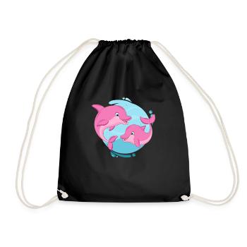 Dauphin dauphin de mer cadeau de dauphins de mer - Sac de sport léger - noir - Devant