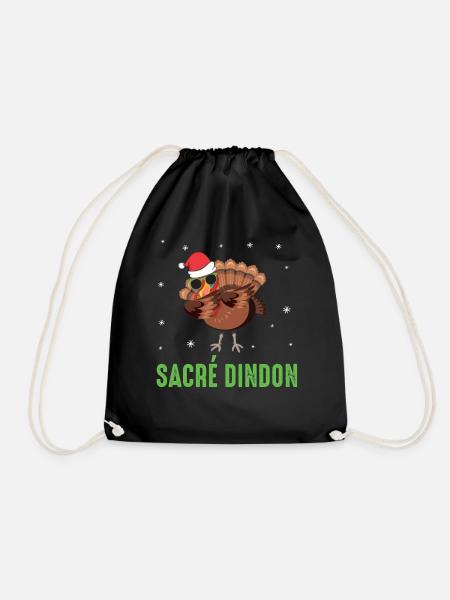 Sacré dindon dinde de noel dab chapeau et lunette - Sac de sport léger - noir