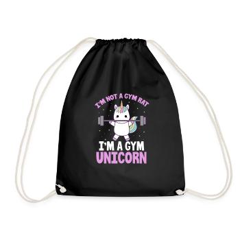 Gym Einhorn - Turnbeutel - Schwarz - Vorne