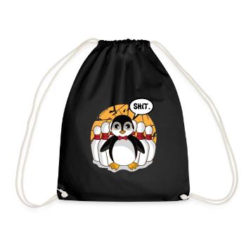 Au Bowling Club comme bowler avec pingouin cône shit - Sac de sport léger - noir - Devant