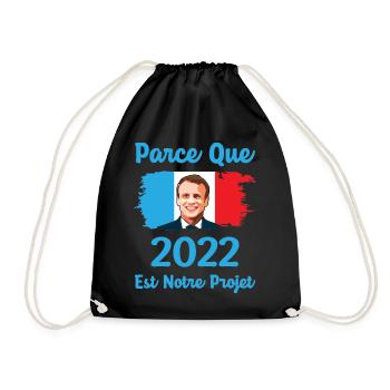Parce que 2022 est notre projet macron souriant - Sac de sport léger - noir - Devant