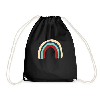 Regenbogen - Turnbeutel - Schwarz - Vorne