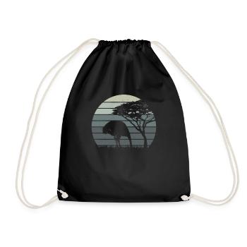 Vogel Strauß Kopf in den Sand Retro Vintage - Turnbeutel - Schwarz - Vorne
