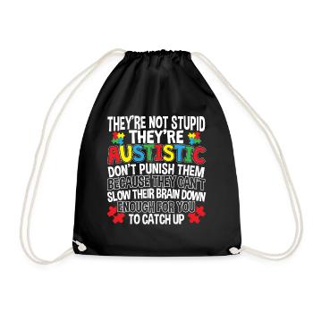 Support Autism Awareness Autistic Love - Drawstring Bag - black - Front