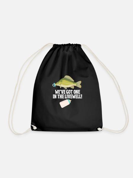 Schwangerschaft Angler Schwanger Angeln Geschenk - Turnbeutel - Schwarz