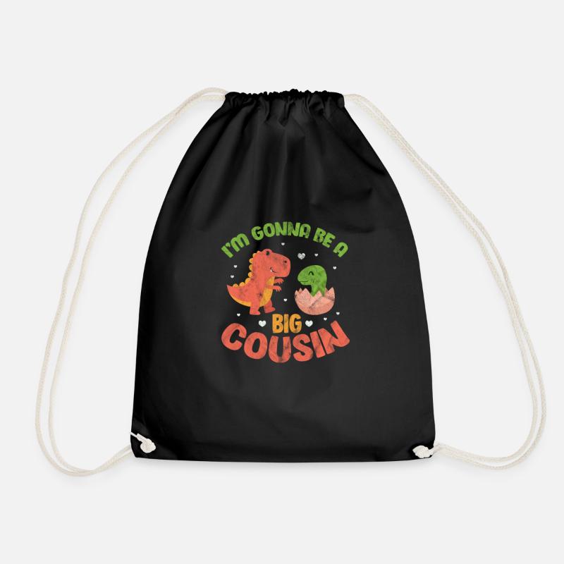 Pregnancy big cousin - Drawstring Bag - black