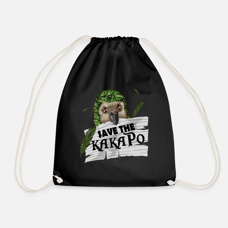 Kakadu Vogel Kakapo tropisch Dschungel Spruch - Turnbeutel - Schwarz