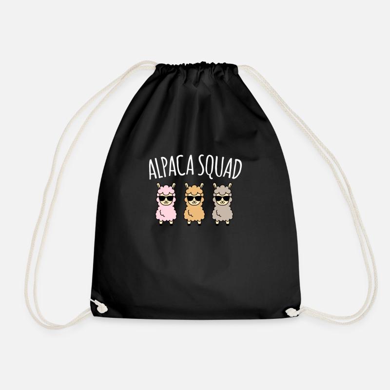 Alpaca Squad Team Alpaka Lama Shirt Geschenk - Turnbeutel - Schwarz