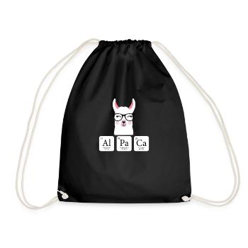 Alpaca Alpaka Lama Periodensystem Shirt - Turnbeutel - Schwarz - Vorne