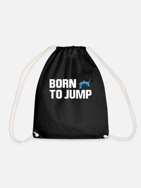 Born To Jump Stabhochsprung Shirt Geschenk - Turnbeutel - Schwarz