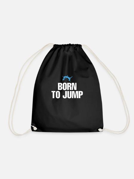 Born To Jump Stabhochsprung Shirt Geschenk - Turnbeutel - Schwarz