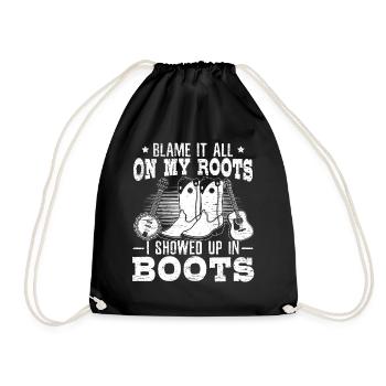 Country Music Lover Gift Blame It On All My Roots - Drawstring Bag - black - Front