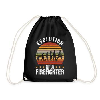 Feuerwehrmann und Feuerwehr Evolution - Turnbeutel - Schwarz - Vorne