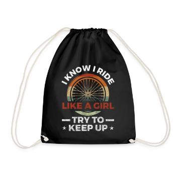MTB and Mountain Bike Gifts - Drawstring Bag - black - Front