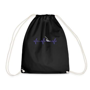 Planche à voile ECG battement du cœur - Sac de sport léger - noir - Devant