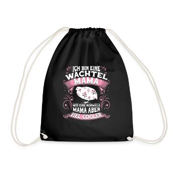Wachtel Mama Wachtelzüchter Wachteln Geschenk - Turnbeutel - Schwarz - Vorne