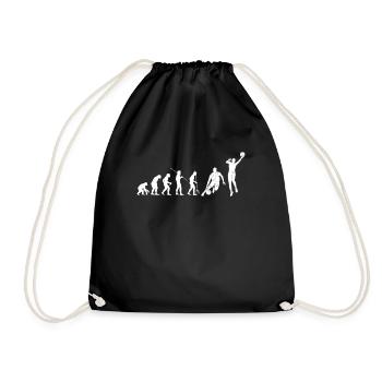Evolution Basketball Player Gift T-Shirt - Drawstring Bag - black - Front