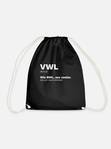 VWL Student Studium Geschenk Oppurtunitätskosten - Turnbeutel - Schwarz
