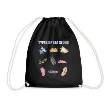 sea snails slug ocean animals - Drawstring Bag - black - Front