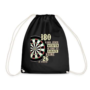180 kann jeder werfen Dartscheibe Teamplayer Dart - Turnbeutel - Schwarz - Vorne