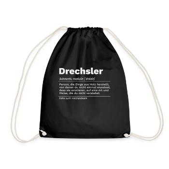 drechseln Drechsler Handwerk Definition - Turnbeutel - Schwarz - Vorne