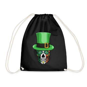 Irish Sugar Skull Funny Leprechaun Hat - Sac de sport léger - noir - Devant