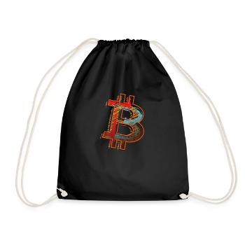 Bitcoin BTC und Crypto Design - Turnbeutel - Schwarz - Vorne