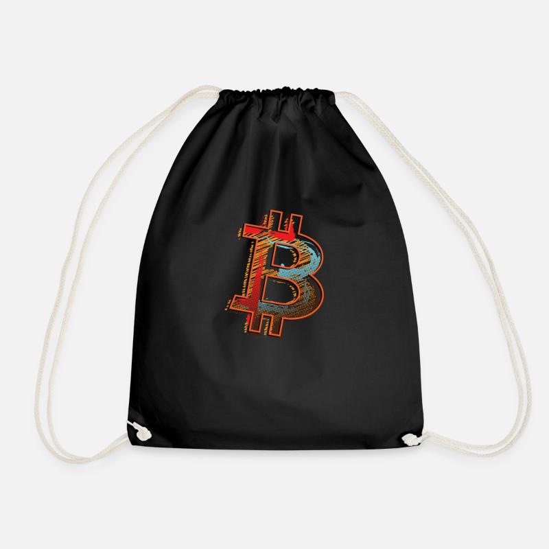 Bitcoin BTC und Crypto Design - Turnbeutel - Schwarz