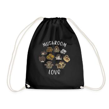 Champignon champignon cueilleur cueillette de champignons - Sac de sport léger - noir - Devant