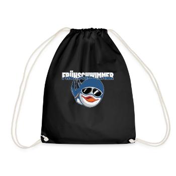 Pinguin Frühschwimmer - Turnbeutel - Schwarz - Vorne