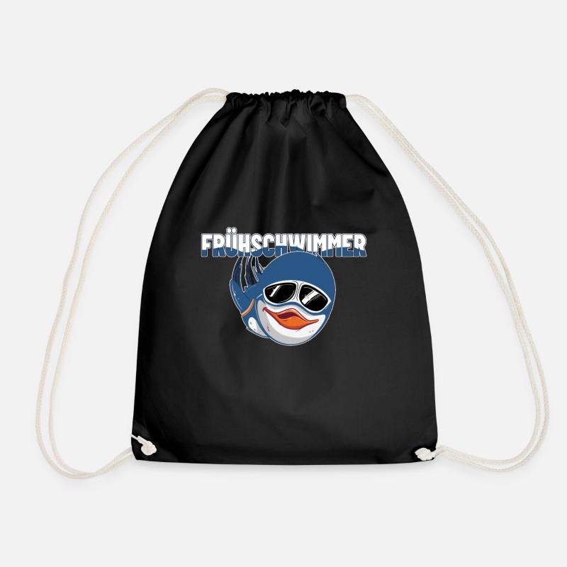 Pinguin Frühschwimmer - Turnbeutel - Schwarz