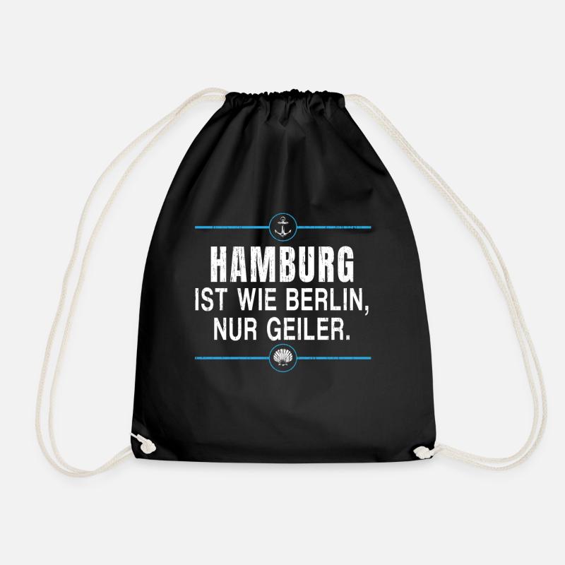 Hamburg Moin Digga Norddeutsch Hamburger Geschenk - Turnbeutel - Schwarz