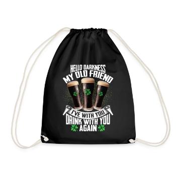 Hello Darkness My Old Friend Irish Beer Drinking - Sac de sport léger - noir - Devant