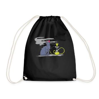 Chat propriétaire chat fumé Shisha fumeurs - Sac de sport léger - noir - Devant
