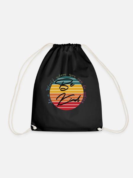 Be Kind Anti Mobbing Vintage Geschenk - Turnbeutel - Schwarz