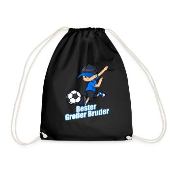 Bester großer Bruder Geschenk Geburt Fußball Junge - Turnbeutel - Schwarz - Vorne