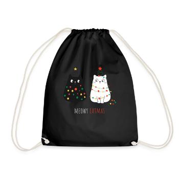 Meowy Catmas Christmas Outfit - Drawstring Bag - black - Front