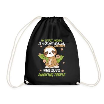 My Spirit Animal Is A Grumpy Sloth - Turnbeutel - Schwarz - Vorne